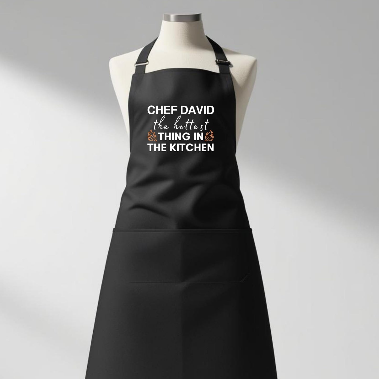The Hottest thing in the Kitchen Custom Apron with Adjustable straps Gift for Him Her Aprons for Mens Womens Dad Apron Chef Apron Kitchen Apron BBQ Apron Mother Day Gift Black Apron