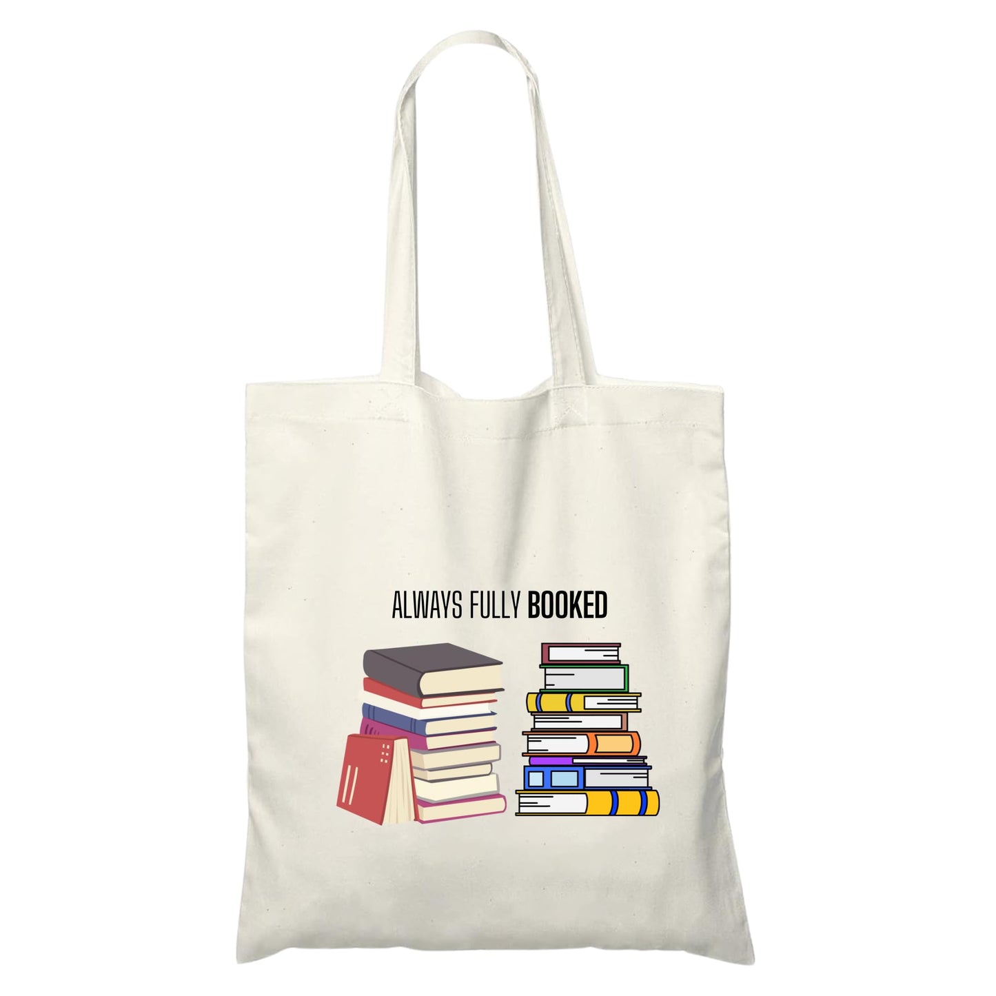 Be Buz Always Fully Booked Reusable Tote Bag Funny Library Cotton Tote Bag Casual Bag for Work Shopping Travel School Bag Book Lovers Gift