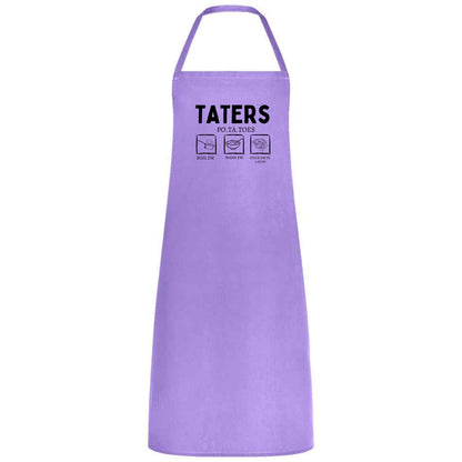 Be Buz Funny Potato Tater Kitchen Apron Taters Potatoes Boil 'Em Mash' Em Stick' Em In a Stew Multicolor Apron for Women, Men, Waiter, Waitress - Top Tee