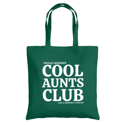 Be Buz Proud Member Cool Aunts Club Tote Bag – Cotton Reusable Bag for Women – Funny “Like a Mom but Cooler” Tote – Gift for Aunts, Sisters, and Friends