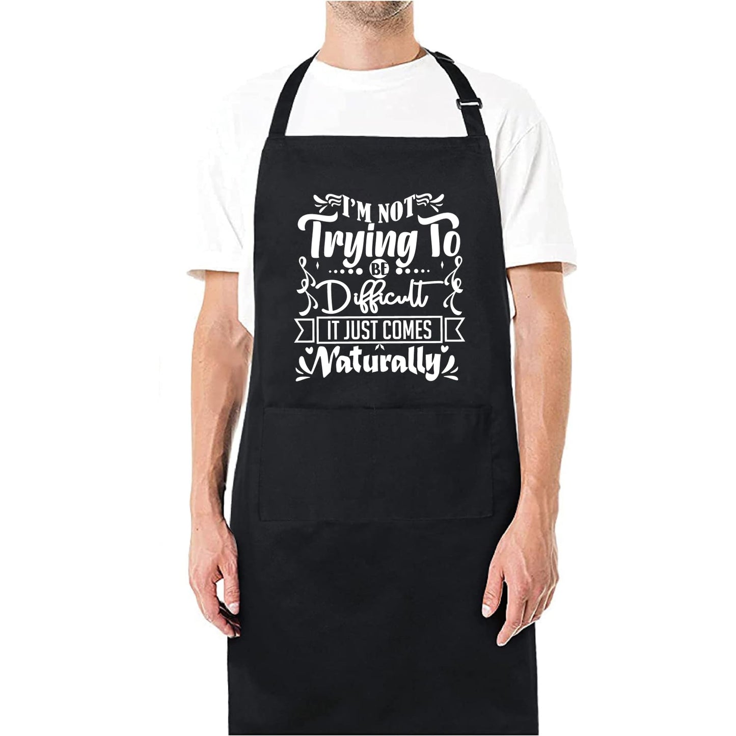 I'M Not Trying to Be Difficult Funny Aprons for men Printed Apron Gift for Her Chef Apron Kitchen Apron BBQ Apron Gift Baking Apron Father Day Gift