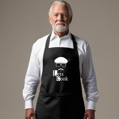 Lets Cook Funny Aprons for Mens Dad Aprons Gift for Him Her Chef Apron Kitchen Apron BBQ Apron Grill Apron Father Day Gift Black Apron