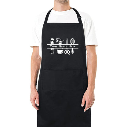 Custom Name Barber Apron Personalized Haircutting Apron for Barbers and Hairstylists Adjustable, Water-Resistant, and Stylish Professional Grooming Apron