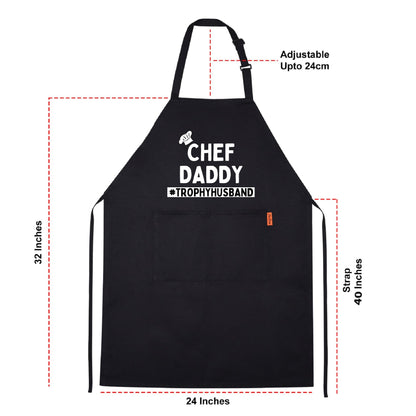 Chef Daddy Trophy Husband Funny Aprons for men Printed Apron Gift for Her Chef Apron Kitchen Apron BBQ Apron Gift Baking Apron Father Day Gift