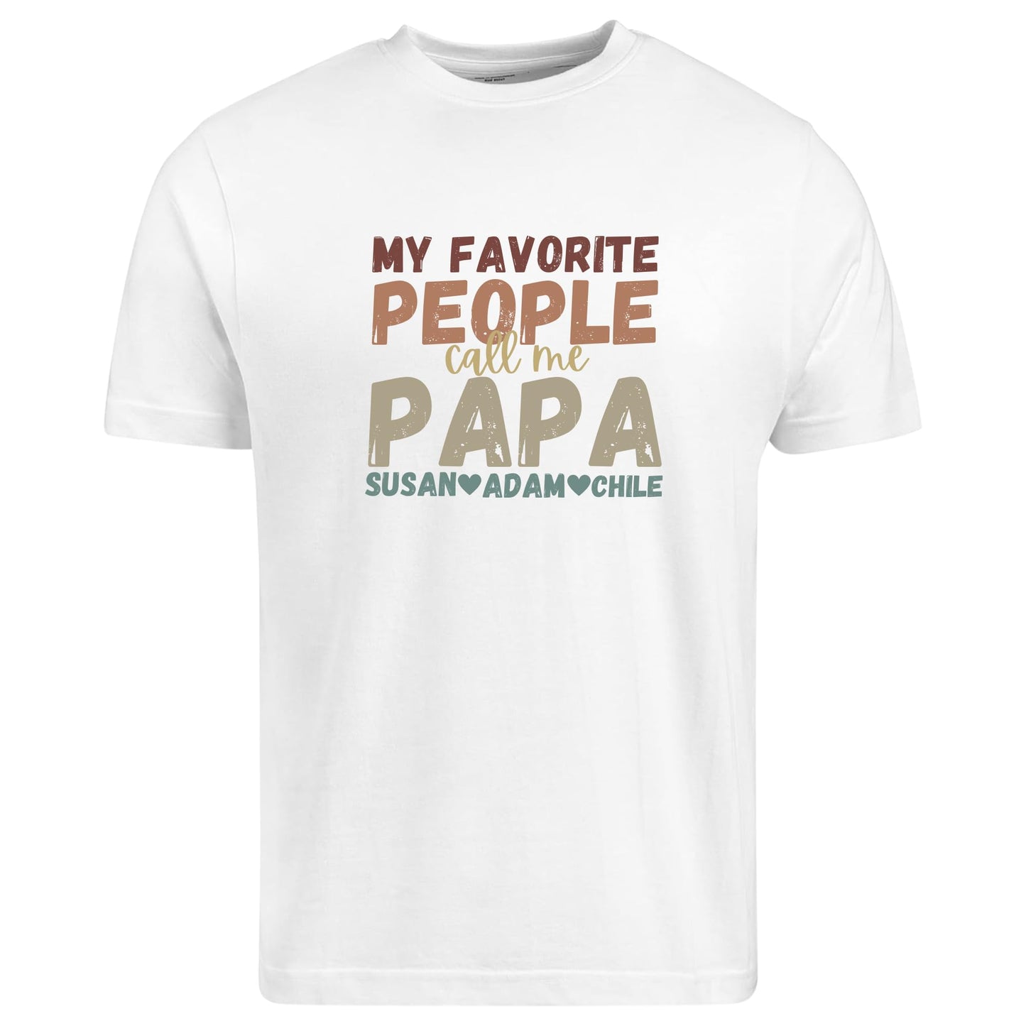 Be Buz My Favorite People Call Me Papa Shirt Custom Dad T-Shirt with Kids Names Personalized, Grandpa Tee, Papa Gift from Kids - Top Tee