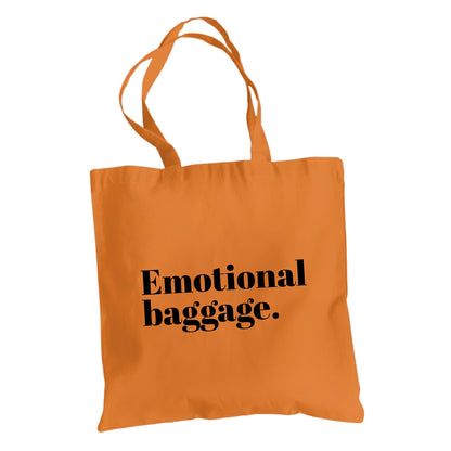 Emotional Baggage Tote Bag – Funny Cotton Reusable Shopping Bag – Sarcastic Quote Tote – Everyday Carry Bag for Women and Men