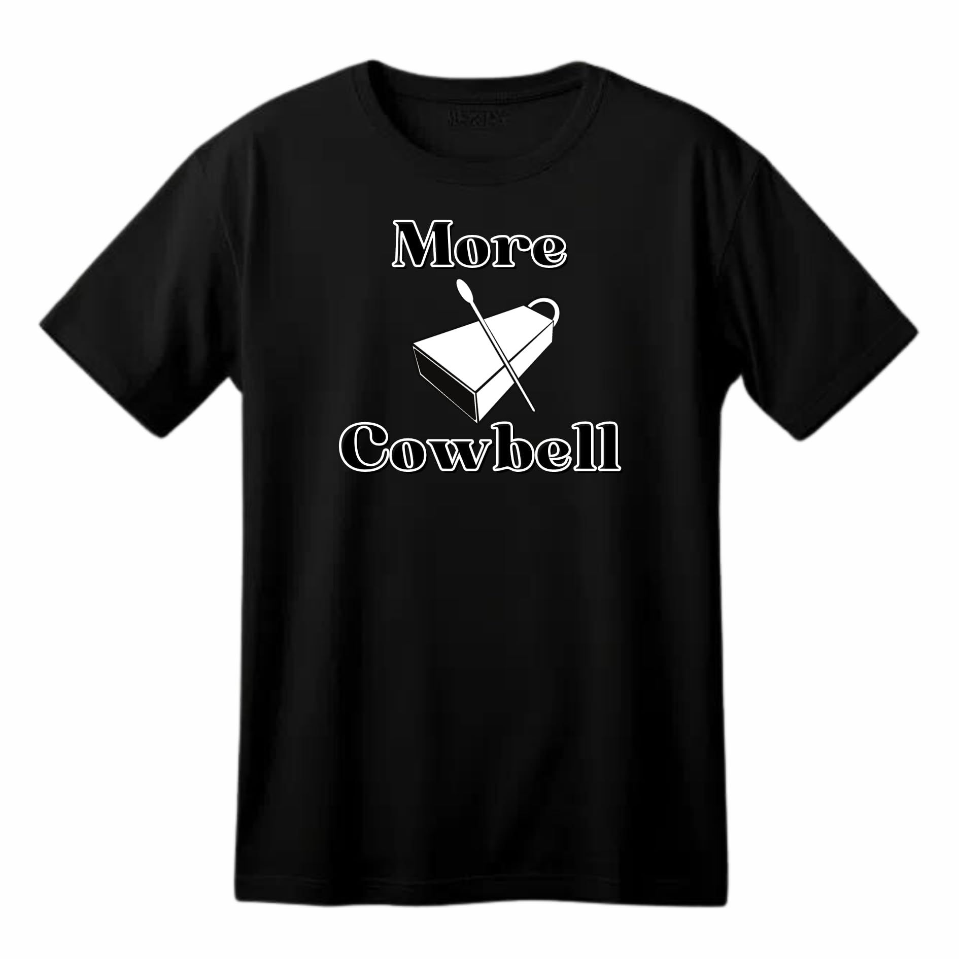 More Cowbell Funny Printed Black Adults Unisex Men Women Summer Winter Cotton Crew Neck Casual T-Shirt - Top Tee