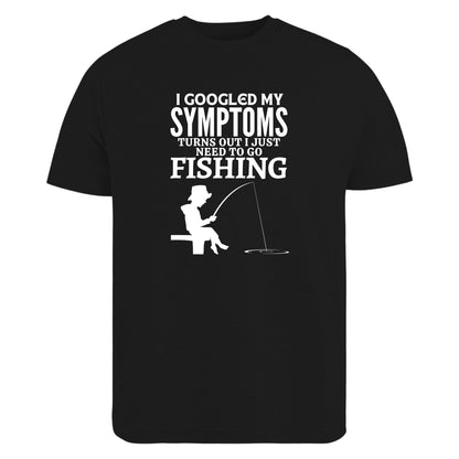 Be Buz Funny Fishing T-Shirt for Men 'I Googled My Symptoms Turns Out I Just Need to Go Shirt' Sarcastic Humor Gift for Fishermen