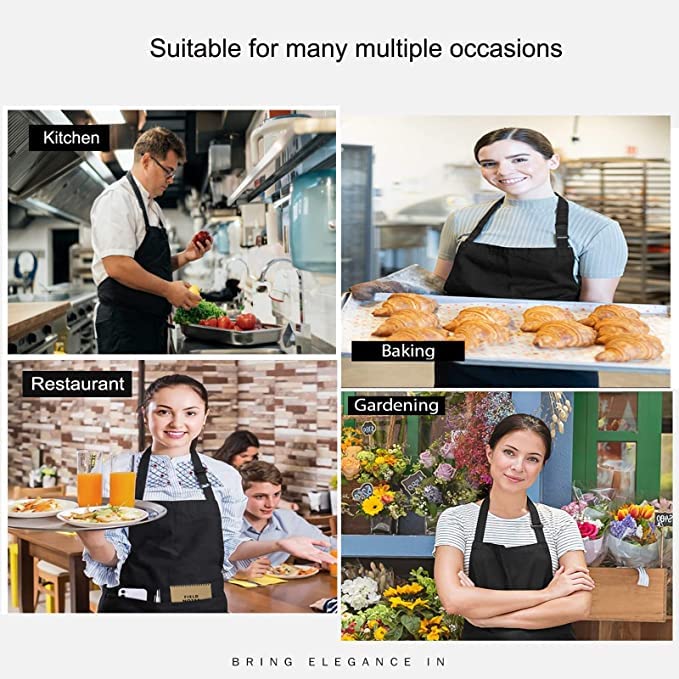 DAD'S BARBECUE Funny Apron Bib Apron - 2 Pockets BBQ Apron Coffee house Cooking Kitchen Chef Bar Hotel Women Great Gift For Husband Wife, Dad Mom boyfriend Girlfriend