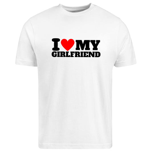 Be Buz I Love My Girlfriend T-Shirt Soulmates Forever World's Best Girlfriend Tee Cotton Shirt for Men Anniversary, Valentine's Day, or Birthday Present