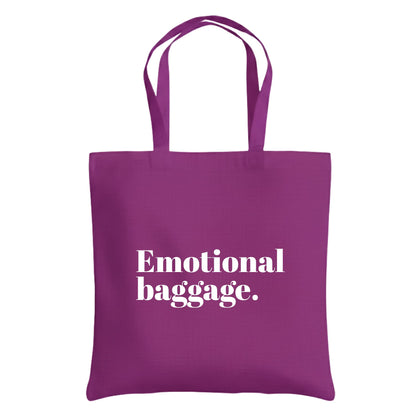 Emotional Baggage Tote Bag – Funny Cotton Reusable Shopping Bag – Sarcastic Quote Tote – Everyday Carry Bag for Women and Men