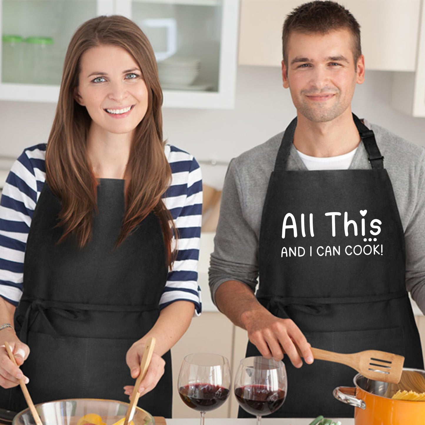 All This and I Can Cook Funny Aprons for Mens Dad Aprons Gift for Him Her Chef Apron Kitchen Apron BBQ Apron Grill Apron Father Day Gift Black Apron