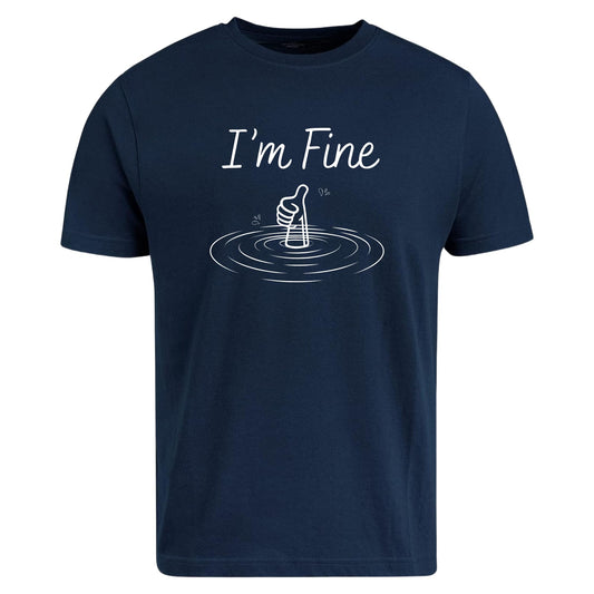 Be Buz I'm Fine Funny T-Shirt – Thumbs-Up Graphic Tee – Everything is Fine Humor Shirt – Sarcastic Gift T-Shirt for Men & Women - Top Tee