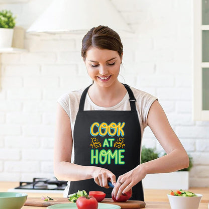 Cook At Home Funny Aprons for men Printed Apron Gift for Her Chef Apron Kitchen Apron BBQ Apron Gift Baking Apron Father Day Gift