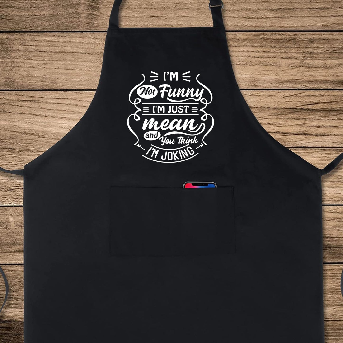 I'M Not Funny I'M Just Mean Funny Aprons for men Printed Apron Gift for Her Chef Apron Kitchen Apron BBQ Apron Gift Baking Apron Father Day Gift