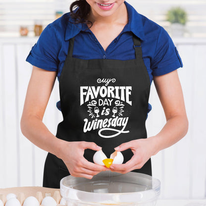 My Favorite Day Is Winesday Funny Aprons for men Printed Apron Gift for Her Chef Apron Kitchen Apron BBQ Apron Gift Baking Apron Father Day Gift