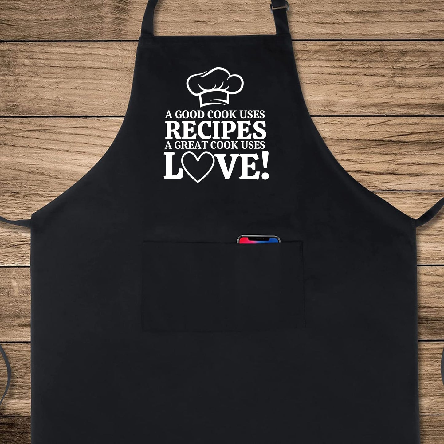 A Good Cook Uses Recipes A Great Cook Uses Love Funny Aprons for men Printed Apron Gift for Her Chef Apron Kitchen Apron BBQ Apron Gift Baking Apron Father Day Gift
