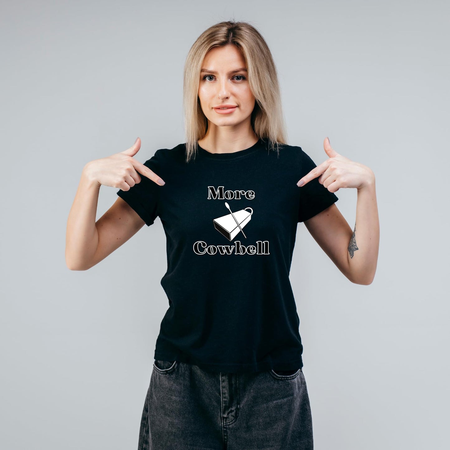 More Cowbell Funny Printed Black Adults Unisex Men Women Summer Winter Cotton Crew Neck Casual T-Shirt - Top Tee