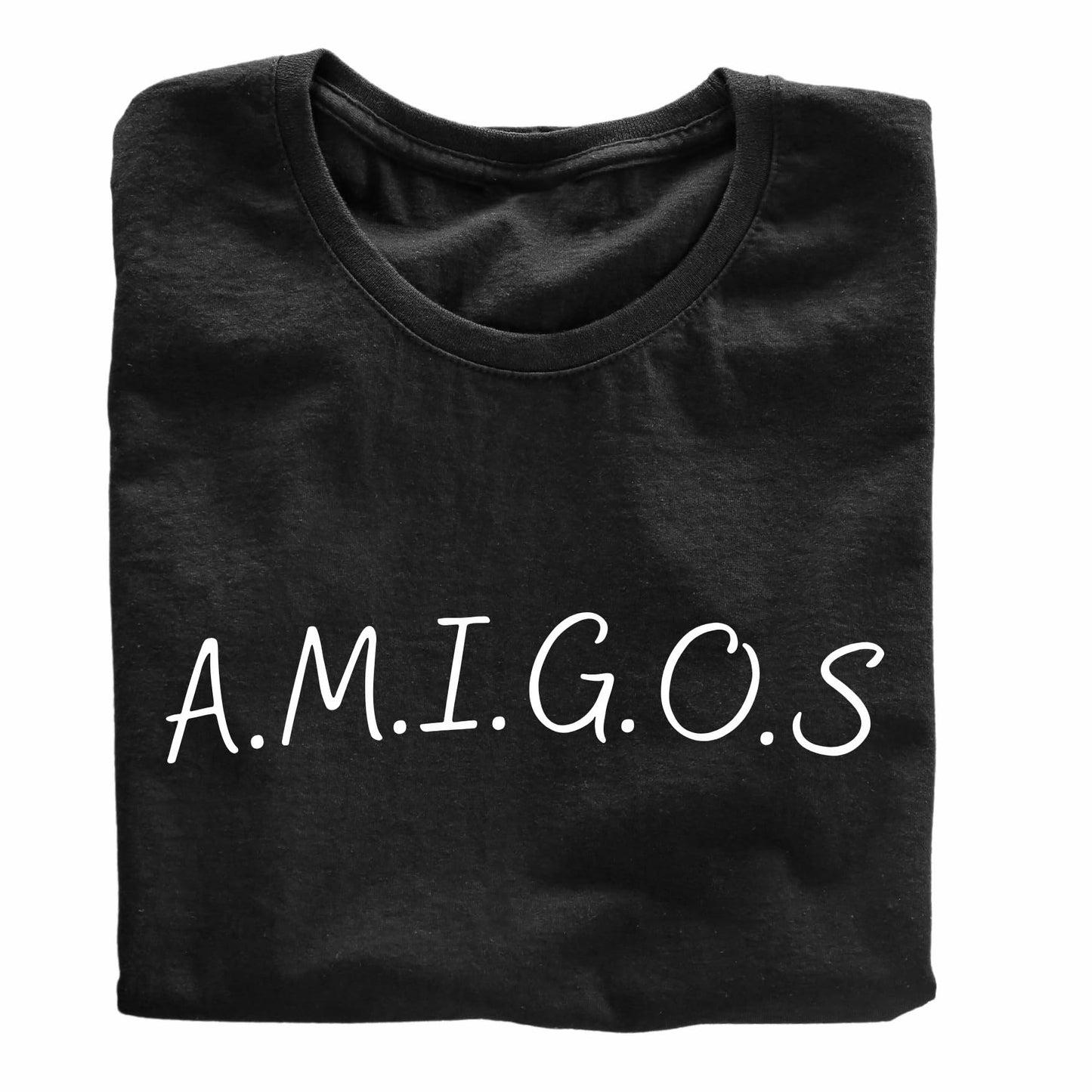 Amigos Best Friends Funny Printed Black Adults Unisex Men Women Summer Winter Cotton Crew Neck Casual T-Shirt - Top Tee