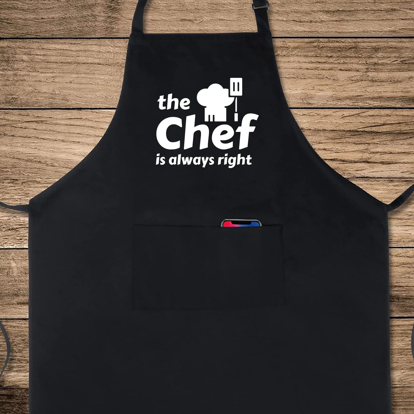 The Chef Is Always Right Funny Aprons for men Printed Apron Gift for Her Chef Apron Kitchen Apron BBQ Apron Gift Baking Apron Father Day Gift