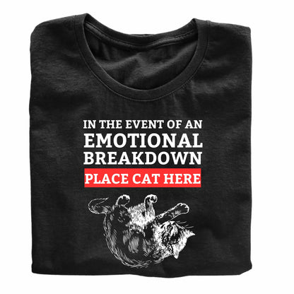 in The Event of an Emotional Breakdown Funny Printed Black Adults Unisex Men Women Summer Winter Cotton Crew Neck Casual T-Shirt - Top Tee