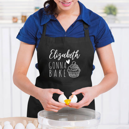 Custom Baking Apron with Adjustable Straps and Two Pockets Personalised Aprons Gift for Him Her Aprons for Women Kitchen Apron Baking Apron Mother Day Gift Black Apron