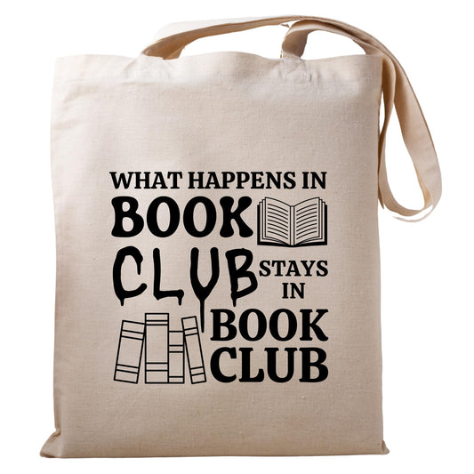 Book Club Tote Bag - Stylish and Durable Reusable Bag for Book Lovers Readers and Bibliophiles Perfect for Library Visits Bookstore Hauls and Book Club Meetings