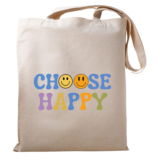Choose Happy Tote Bag Inspirational and Stylish Bag for Spreading Positivity Everywhere You Go Reusable Casual Bag for Work Shopping Travel