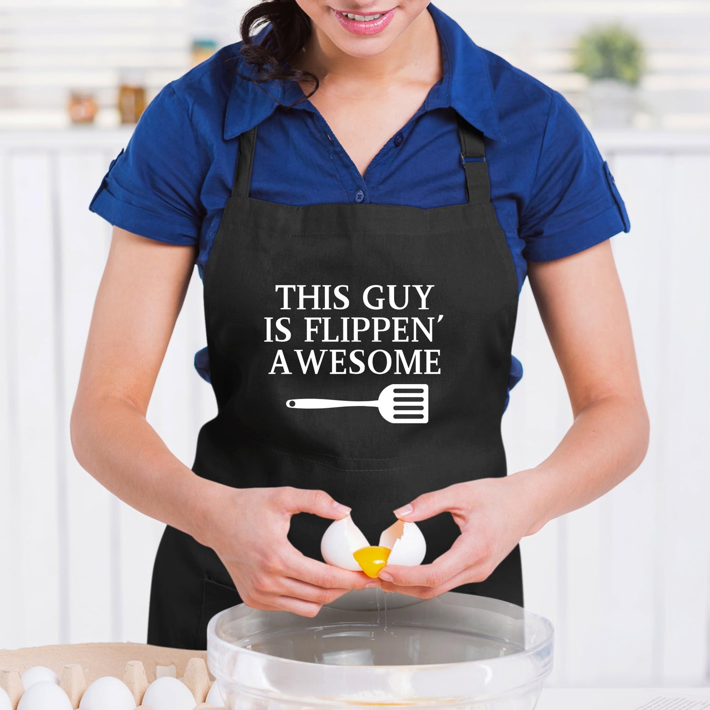 This Guy is Flipping Awesome Hilarious BBQ and Cooking Apron for Men and Women Gift for Chef and Food Lovers Funny Kitchen Apron for Cooking, Grilling, Baking
