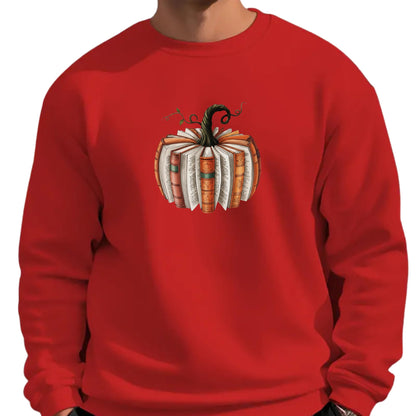 Be Buz Fall Book Pumpkin Halloween Sweatshirt – Book Lover Autumn Crewneck Pullover – Bookish Pumpkin Graphic Sweatshirt for Women and Men – Spooky Season - Top Tee