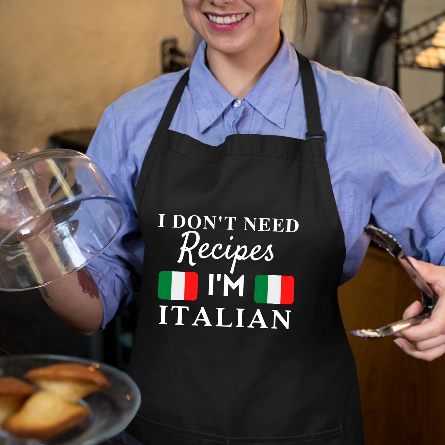 I Dont Need Recipes I am Italian Funny Aprons for Women Gift for her Printed Apron Chef Apron Kitchen Apron BBQ Apron Gift Father Day