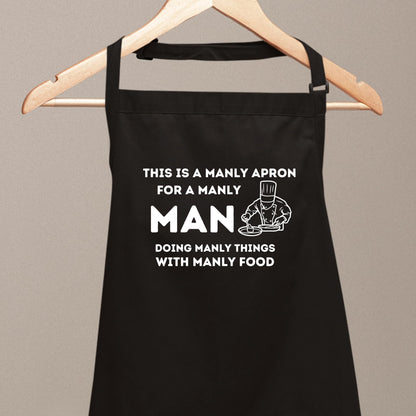 This is A Manly Apron for A Manly Man Funny Birthday Gifts for Dad Husband, Father in Law, Step Dad, Best Dad, Daddy - Dad Aprons for Cooking Lovers| Chef Aprons for Men and Women