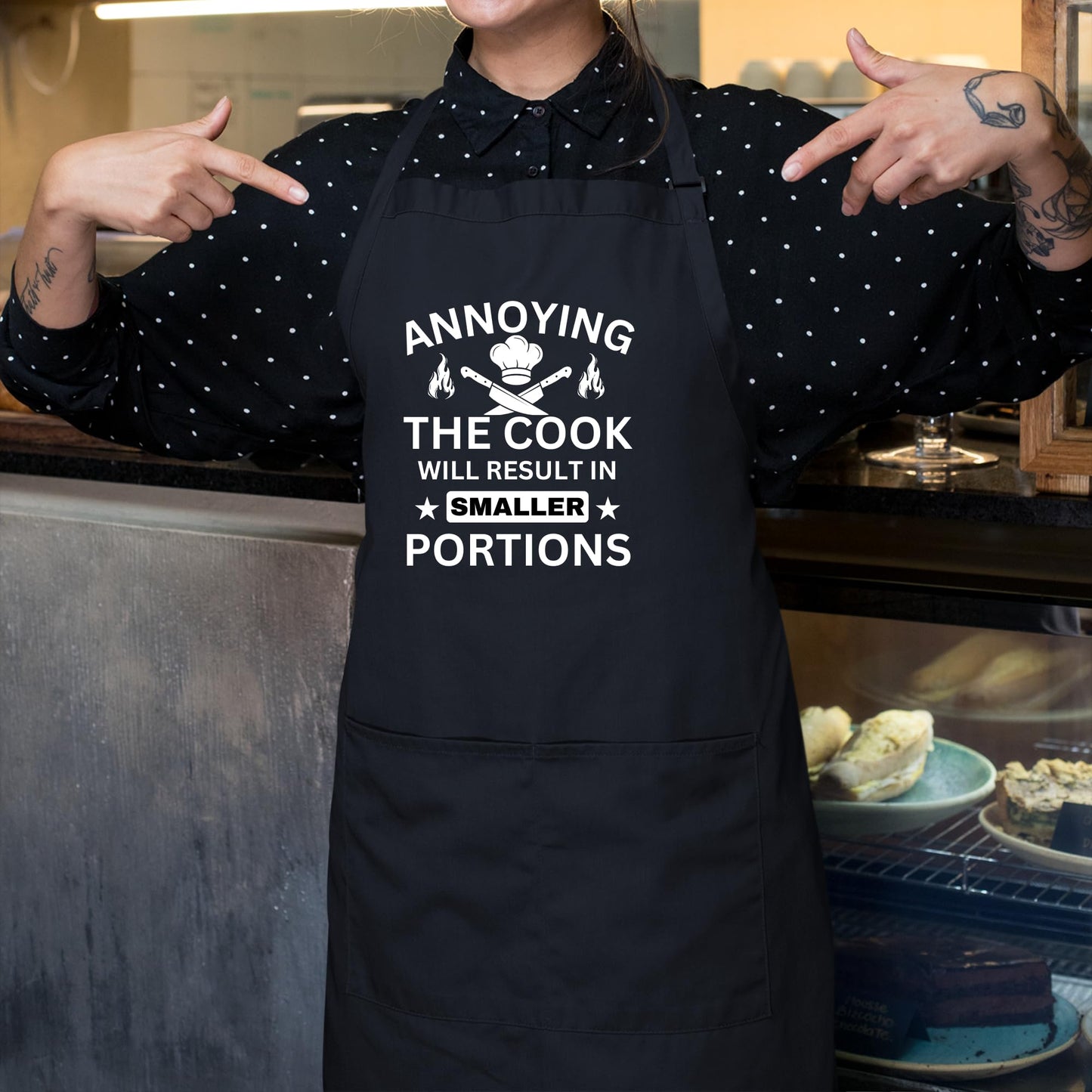 Annoying The Cook Will Result In Smaller Portions Chef Funny Aprons for Women Printed Apron Gift for Her Chef Apron Kitchen Apron BBQ Apron Gift Baking Apron Father Day Gift