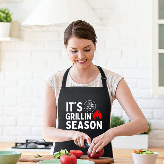 Its Grillin Season Funny Aprons for Women Printed Apron Gift for Her Chef Apron Kitchen Apron BBQ Apron Gift Baking Apron Father Day Gift