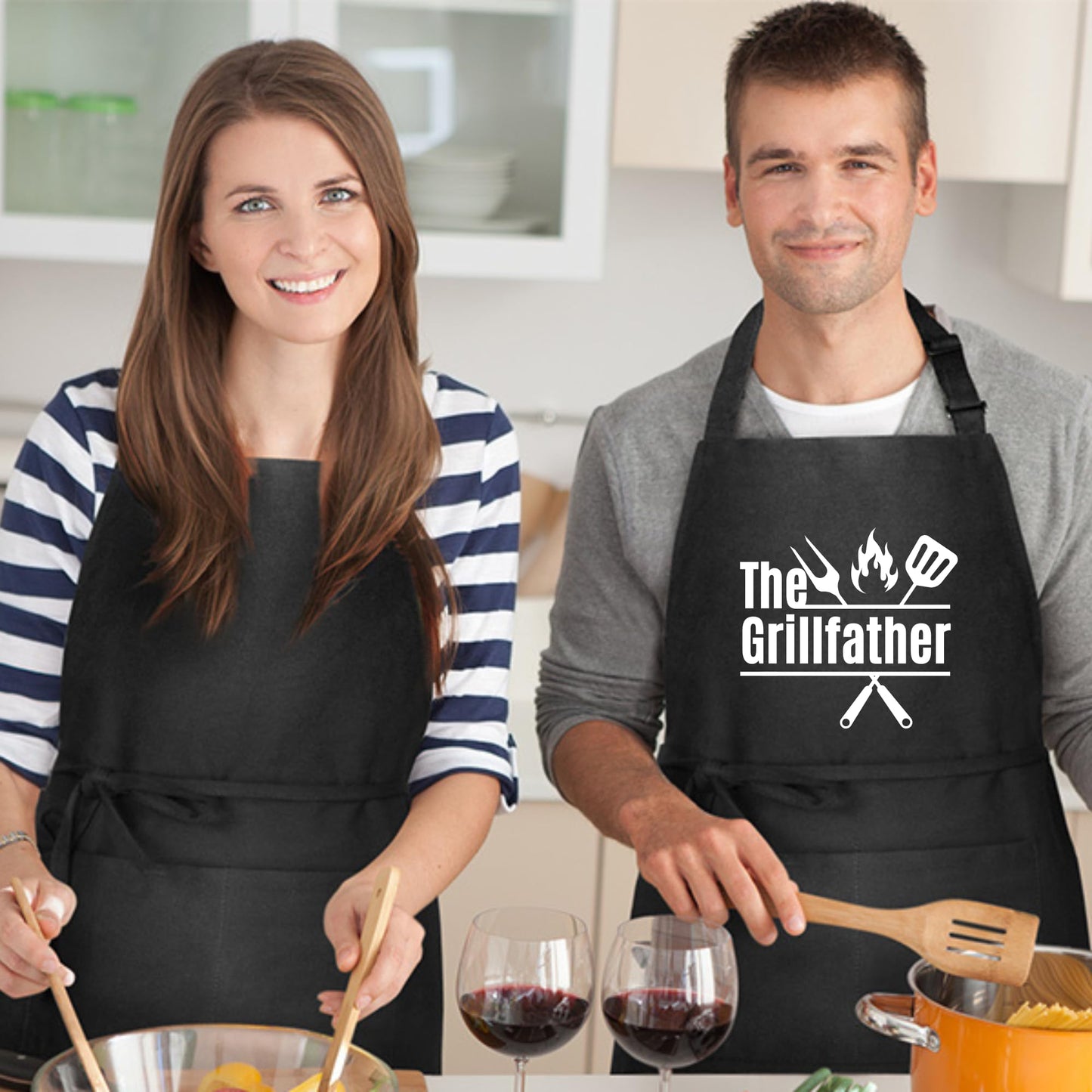 The Grill Father Funny Aprons for Men Printed Apron Gift for Him Chef Apron Kitchen Apron BBQ Apron Gift Baking Apron Father Day Gift