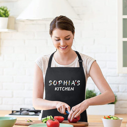 Custom Name Kitchen Apron Personalized Chef Apron with Adjustable Straps women apron gift for her mom gift Personalized Apron for Chefs and Bakers