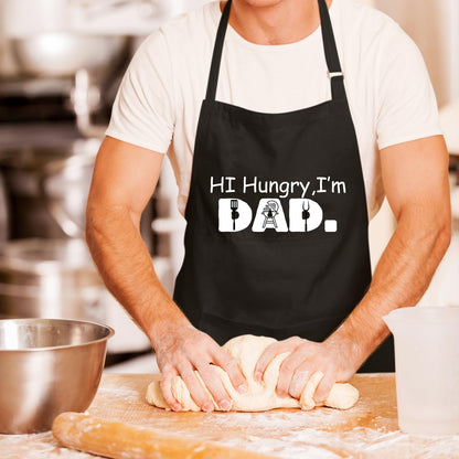 Hi Hungry, I'm Dad Funny Aprons for men Printed Apron Gift for Her Chef Apron Kitchen Apron BBQ Apron Gift Baking Apron Father Day Gift