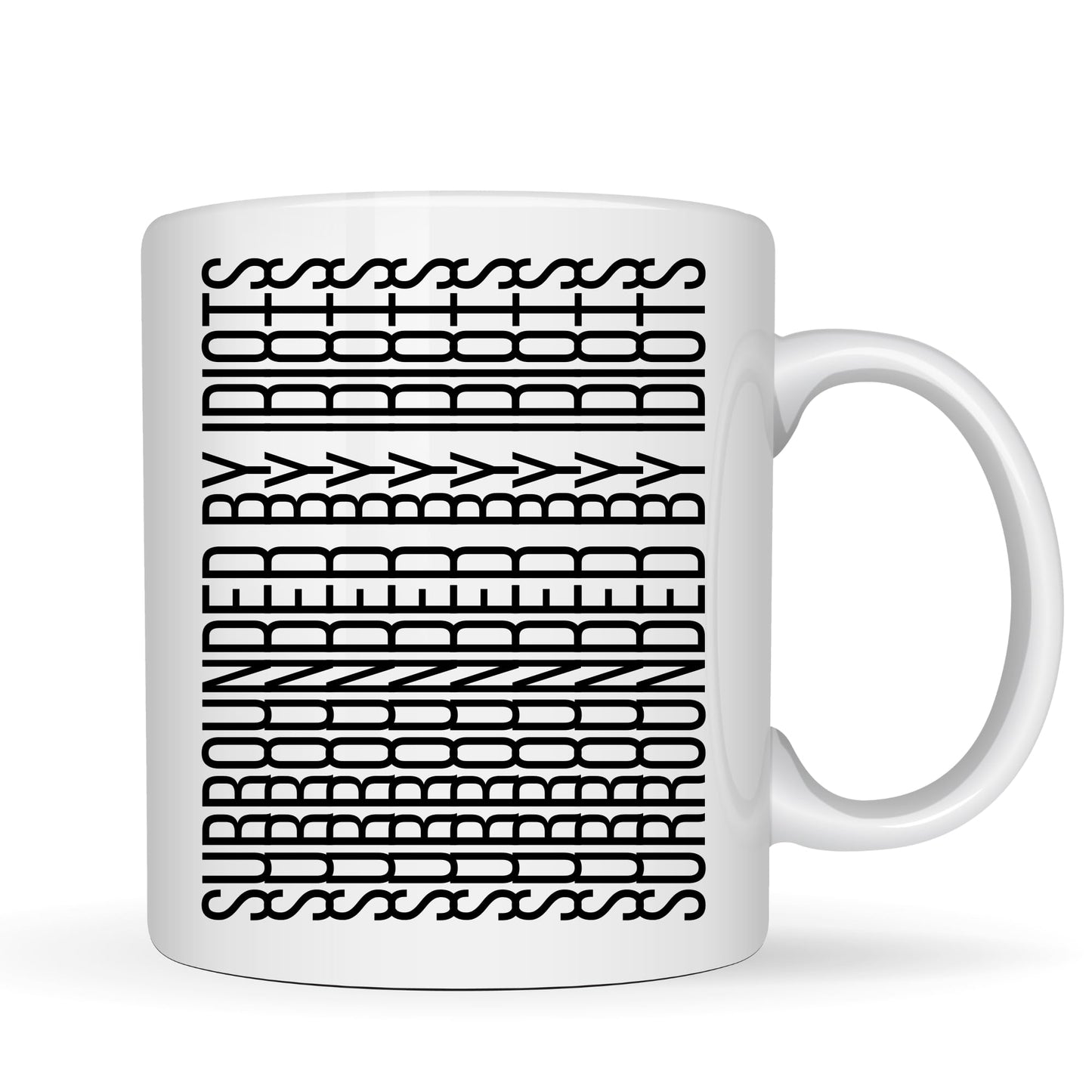 Be Buz Surrounded by Idiots Hidden Message Mug - Funny Geometric Optical Illusion Coffee Cup - 11oz White Ceramic Tea Mug