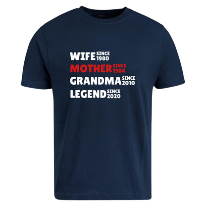 Be Buz Personalized Wife Mother Grandma Legend T-Shirt Custom Years Tee for Womens