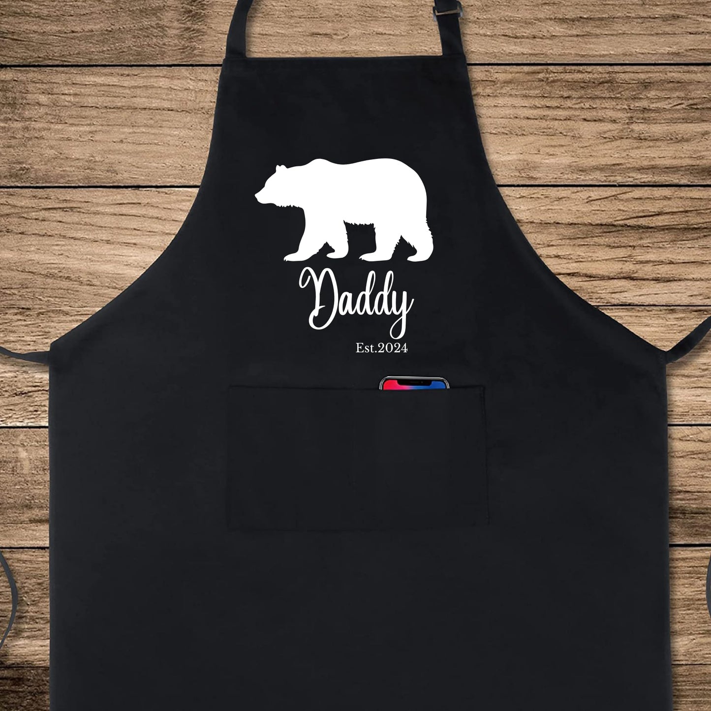 Daddy Bear Funny Aprons for Mens Dad Aprons Gift for Him Chef Apron Bear Dad Apron Kitchen Apron BBQ Apron Grill Apron Father Day Gift Black Apron