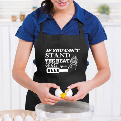 If You Can't Stand The Heat Go Get Me A Beer Funny Aprons for men Printed Apron Gift for Her Chef Apron Kitchen Apron BBQ Apron Gift Baking Apron Father Day Gift