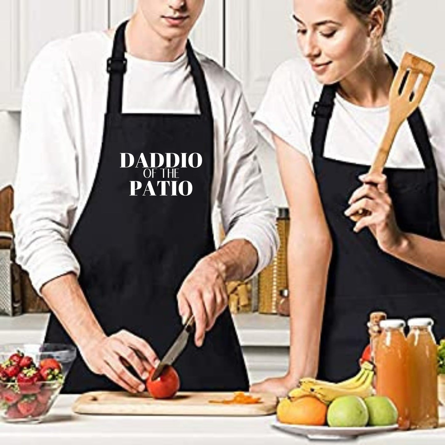 Be Buz Daddio of The Patio Dad Gifts from Daughter Son Funny Birthday Gifts for Dad Husband, Father in Law, Step Dad, Best Dad, Daddy - Dad Apron for Grilling BBQ Cooking Chef Father Day Gift