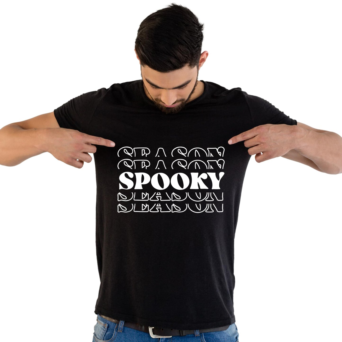 Be Buz Spooky Halloween Party Fun Adults Logo Printed Unisex Men Women Summer Winter Cotton Crew Neck Casual T-Shirt - Top Tee