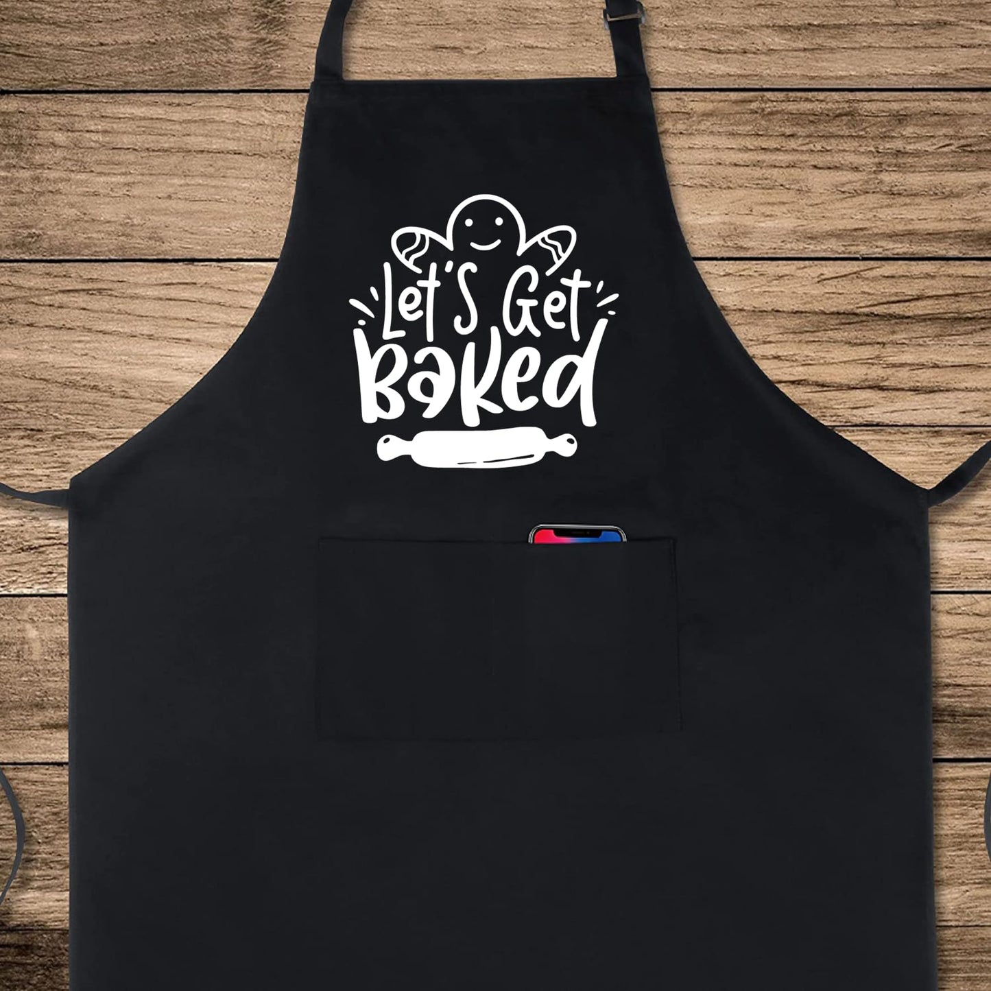 Let's Get Baked Funny Aprons for men Printed Apron Gift for Her Chef Apron Kitchen Apron BBQ Apron Gift Baking Apron Father Day Gift