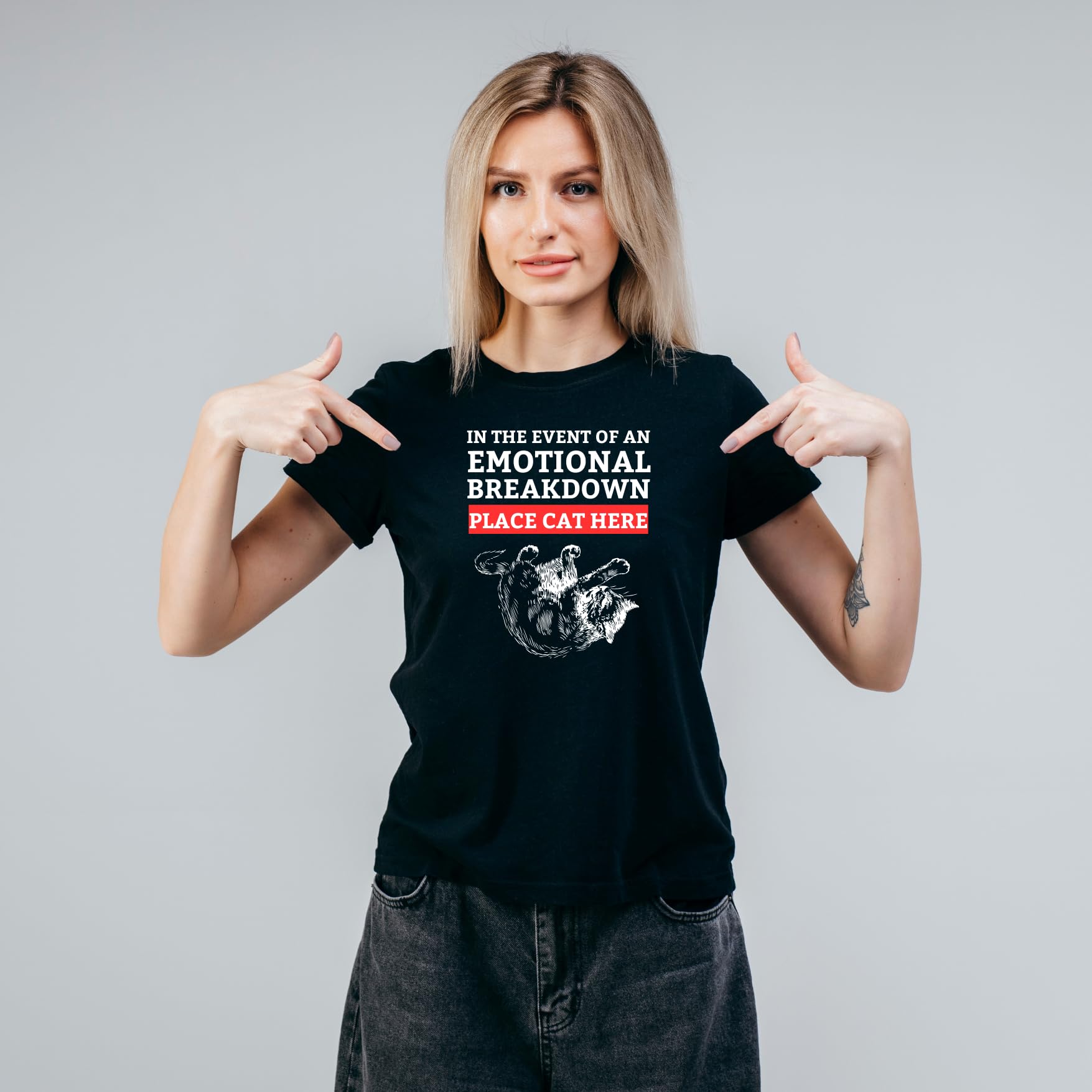 in The Event of an Emotional Breakdown Funny Printed Black Adults Unisex Men Women Summer Winter Cotton Crew Neck Casual T-Shirt - Top Tee