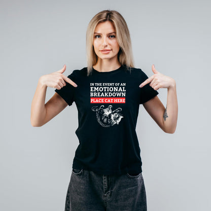 in The Event of an Emotional Breakdown Funny Printed Black Adults Unisex Men Women Summer Winter Cotton Crew Neck Casual T-Shirt - Top Tee