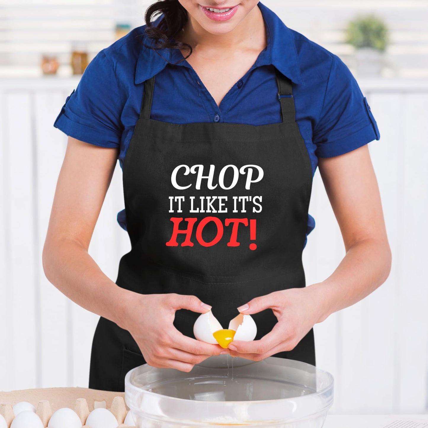 Chop It Like It's Hot Funny Aprons for men Printed Apron Gift for Her Chef Apron Kitchen Apron BBQ Apron Gift Baking Apron Father Day Gift