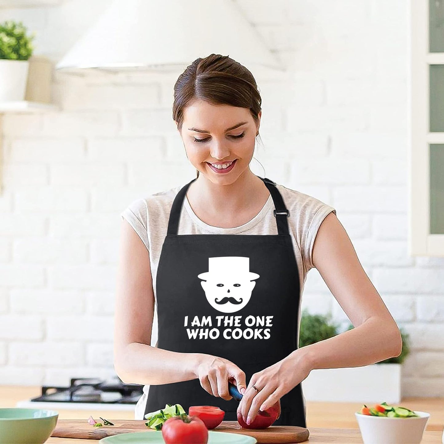 I Am The One Who Cooks Funny Aprons for men Printed Apron Gift for Her Chef Apron Kitchen Apron BBQ Apron Gift Baking Apron Father Day Gift