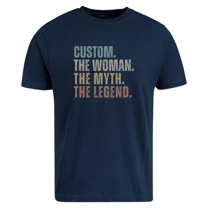 Be Buz Custom Name The Woman The Myth The Legend T-Shirt Personalized Women's Tee Funny Gift for Mom, Wife, Sister - Top Tee