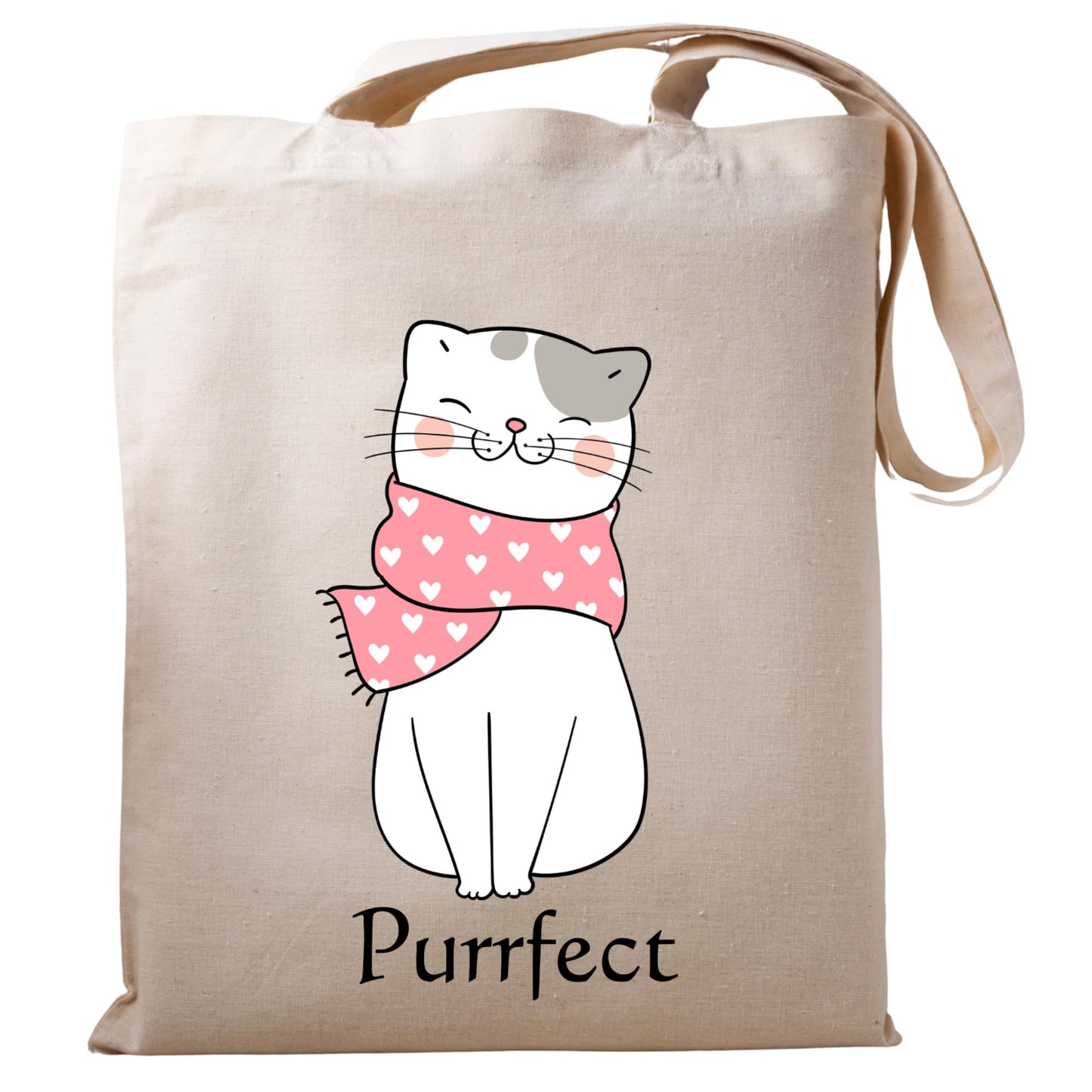 Be Buz Purrfect Charming Cat Tote Bag Adorable and Stylish Bag for Cat Lovers Reusable Casual Bag for Work Shopping Travel
